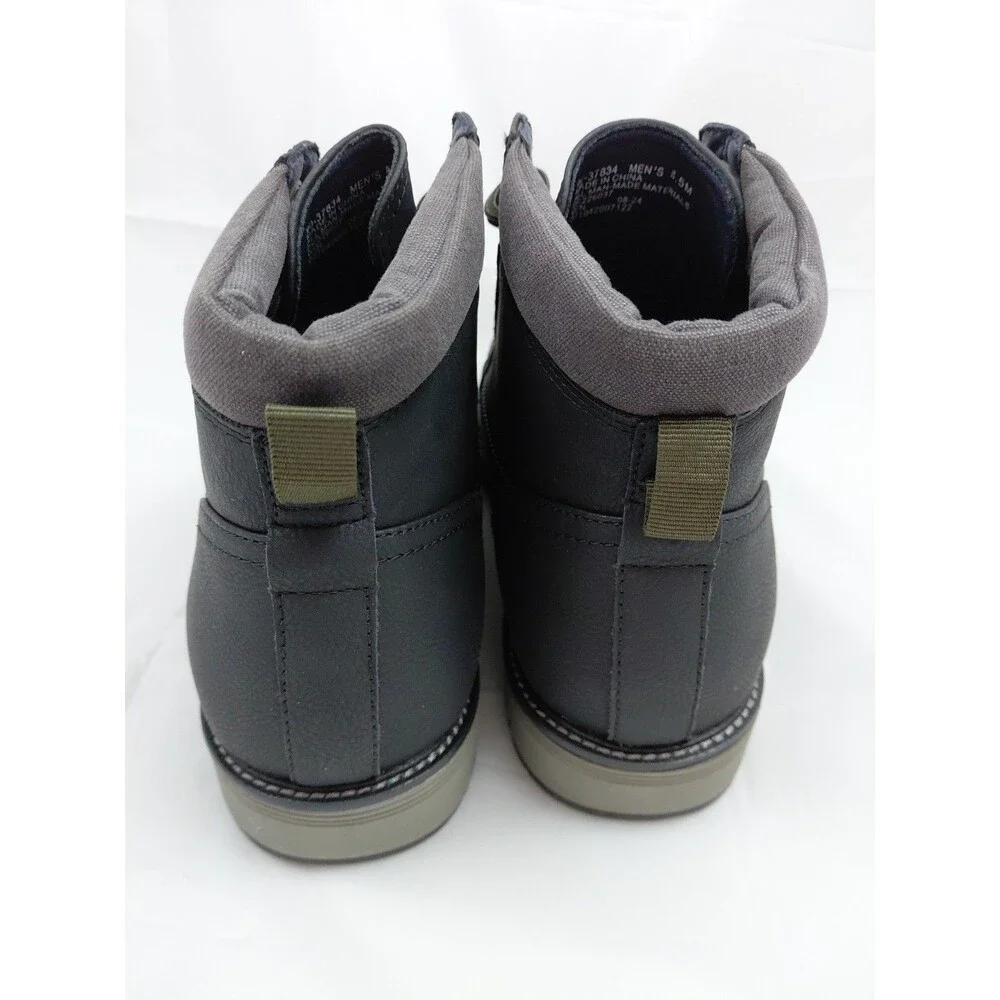NWT Men's DOCKERS Thames Flat Heel Lace Up Boots in Black Size 8.5 M